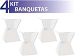 Ficha técnica e caractérísticas do produto Kit 4 Banquetas Nitro Assento Cristal Base Color Branco