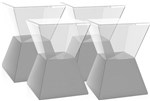 Ficha técnica e caractérísticas do produto Kit 4 Banquetas Nitro Assento Cristal Base Color Cinza - Im In