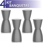 Ficha técnica e caractérísticas do produto Kit 4 Banquetas Nobe Color Cinza