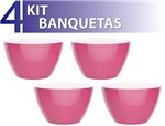 Ficha técnica e caractérísticas do produto Kit 4 Banquetas Oxy Color Rosa