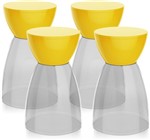 Ficha técnica e caractérísticas do produto Kit 4 Banquetas Rad Assento Cristal Base Color Amarelo - IM In