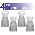 Ficha técnica e caractérísticas do produto Kit 4 Banquetas Rad Assento Cristal Base Color Branco