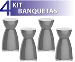 Ficha técnica e caractérísticas do produto Kit 4 Banquetas Rad Color Cinza