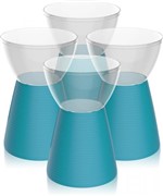 Ficha técnica e caractérísticas do produto Kit 4 Banquetas Sili Assento Cristal Base Color Azul - IM In