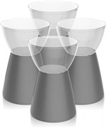 Ficha técnica e caractérísticas do produto Kit 4 Banquetas Sili Assento Cristal Base Color Cinza - Im In