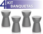 Ficha técnica e caractérísticas do produto Kit 4 Banquetas Sili Color Cinza - IM In