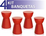 Ficha técnica e caractérísticas do produto Kit 4 Banquetas Sili Color Vermelho