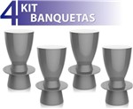 Ficha técnica e caractérísticas do produto Kit 4 Banquetas Tin Color Cinza - IM In