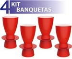 Ficha técnica e caractérísticas do produto Kit 4 Banquetas Tin Color Vermelho - IM In
