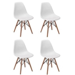 Ficha técnica e caractérísticas do produto Kit 4 Cadeira Charles Eiffel Eames Branca
