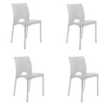 Ficha técnica e caractérísticas do produto Kit 4 Cadeiras Boston Pés Alumínio Branco - Branco