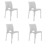 Ficha técnica e caractérísticas do produto Kit 4 Cadeiras Boston Pés Alumínio Cor Branco