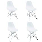 Ficha técnica e caractérísticas do produto Kit 4 Cadeiras Charles Eames Eiffel Brancas - Branco