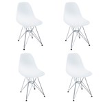 Ficha técnica e caractérísticas do produto Kit 4 Cadeiras Charles Eames Eiffel Brancas