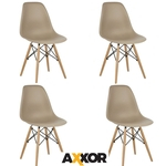 Ficha técnica e caractérísticas do produto Kit 4 Cadeiras Charles Eames Eiffel Dsw - Bege