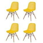 Ficha técnica e caractérísticas do produto Kit 4 Cadeiras Colméia Amarela