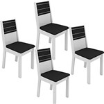 Ficha técnica e caractérísticas do produto Kit 4 Cadeiras de Jantar Vega Preto/Branco - Madesa
