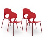 Ficha técnica e caractérísticas do produto Kit 4 Cadeiras Eclipse Vermelha