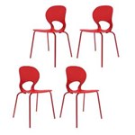 Ficha técnica e caractérísticas do produto Kit 4 Cadeiras Eclipse - Vermelho