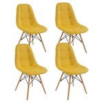 Ficha técnica e caractérísticas do produto Kit 4 Cadeiras Eiffel S/ Braço Botone Amarela