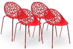 Ficha técnica e caractérísticas do produto Kit 4 Cadeiras Fiorita Vermelho - IM In