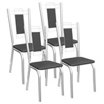 Ficha técnica e caractérísticas do produto Kit 4 Cadeiras Florença Cromado Kappesberg 4C005 Preto