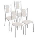 Ficha técnica e caractérísticas do produto Kit 4 Cadeiras Lisboa Cromada 4C076 - Branco