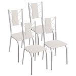 Ficha técnica e caractérísticas do produto Kit 4 Cadeiras Lisboa Cromada Kappesberg 4C076 Branco