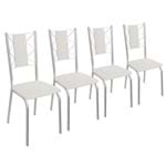 Ficha técnica e caractérísticas do produto Kit 4 Cadeiras Lisboa de Metal Cromado C076 Kappesberg - Branco
