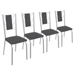 Ficha técnica e caractérísticas do produto Kit 4 Cadeiras Lisboa de Metal Cromado C076 Kappesberg