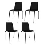 Ficha técnica e caractérísticas do produto Kit 4 Cadeiras Loft Preto