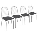 Ficha técnica e caractérísticas do produto Kit 4 Cadeiras Noruega Cromada - PRETO