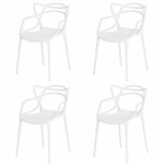 Ficha técnica e caractérísticas do produto Kit 4 Cadeiras para Mesa de Jantar Cozinha Sala Escrivaninha Allegra Master Branca - Baba Shop