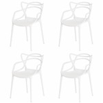 Ficha técnica e caractérísticas do produto Kit 4 Cadeiras para Mesa de Jantar Sala Cozinha Escrivaninha Allegra Master Branca - Cadeiras Inc