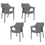 Kit 4 Cadeiras Relic Cinza Concreto