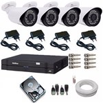 Kit 4 Câmeras de Segurança Residencial Dvr Intelbras 1004 G3 - Dvr Intelbrás
