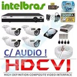 Ficha técnica e caractérísticas do produto Kit 4 Cameras Hdcvi 720p Infra Dvr 4 Canais Intelbras Hdcvi