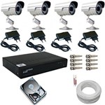 Ficha técnica e caractérísticas do produto Kit 4 Câmeras Segurança Infravermelho Gravador Dvr Luxvision Hd 500gb e Acessórios
