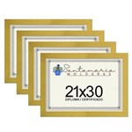 Ficha técnica e caractérísticas do produto Kit 4 Molduras Porta Diploma Certificado A4 21x30 Amarelo
