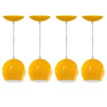 Ficha técnica e caractérísticas do produto Kit 4 Pendentes Bola (Amarelo / Branco) - Shop da Iluminação