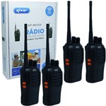 Ficha técnica e caractérísticas do produto Kit 4 Rádios Comunicador HT Walk Talk UHF 16 Canais Profissional Knup KP-M0008 Preto Bivolt