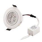 Ficha técnica e caractérísticas do produto Kit 10 Spot Dicróica 3w LED Redondo Direcionável Corpo Branco Branco Frio 6000k