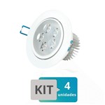 Ficha técnica e caractérísticas do produto Kit 4 Spot Led Embutir Redondo 5W Branco Quente - Ld