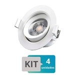 Ficha técnica e caractérísticas do produto Kit 4 Spot Led Embutir Redondo 5W Branco Quente - Avant
