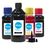 Ficha técnica e caractérísticas do produto Kit 4 Tintas Corante para Epson L555 Black 500ml Coloridas 100ml Koga