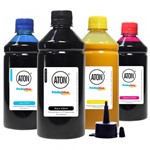Ficha técnica e caractérísticas do produto Kit 4 Tintas L375 para Epson Bulk Ink CMYK 500ml Pigmentada Aton