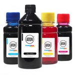 Ficha técnica e caractérísticas do produto Kit 4 Tintas para Canon Black 500ml Coloridas 100ml Aton