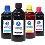 Ficha técnica e caractérísticas do produto Kit 4 Tintas para Epson 504 T504 Valejet Black Pigmentada Coloridas Corante 500ml