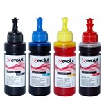 Ficha técnica e caractérísticas do produto Kit 4 Tintas para Epson Bulk Ink L200 L355 CMYK 100ml Corante Evolut