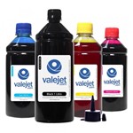 Ficha técnica e caractérísticas do produto Kit 4 Tintas para Epson Bulk Ink T140 Black 1 Litro Coloridas 500ml Corante - Valejet